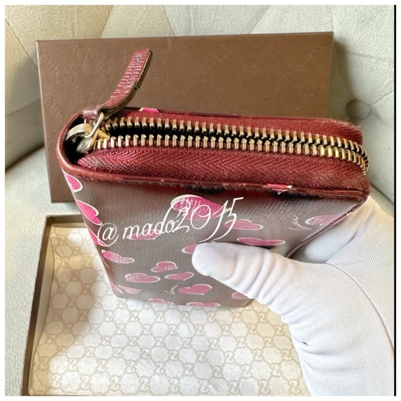 GUCCI LIMITED EDITION HEART CONTINENTAL LONG ZIPPY WALLET π― AUTHENTIC - Picture 13 of 16